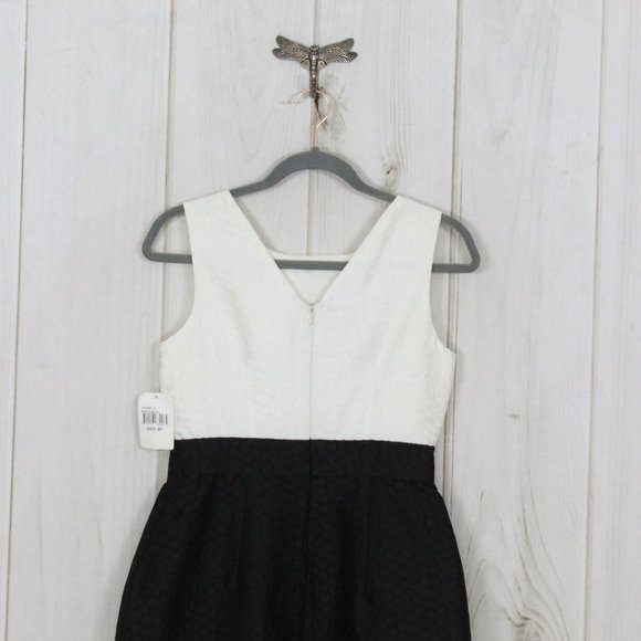 NWT! Ivy + Blue Maggy Boutique Black White Back Zip Textured Combo Dress Size 4P - Picture 6 of 12